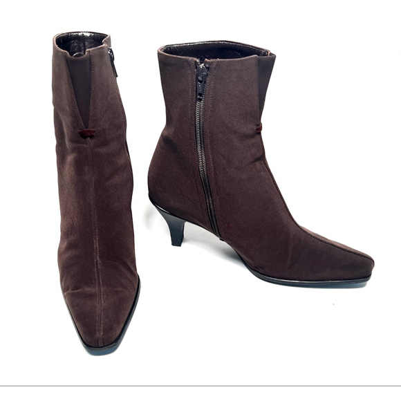 NWT Stuart Weitzman Brown Black Ankle Boots Booties Size 8.5 - Picture 1 of 13